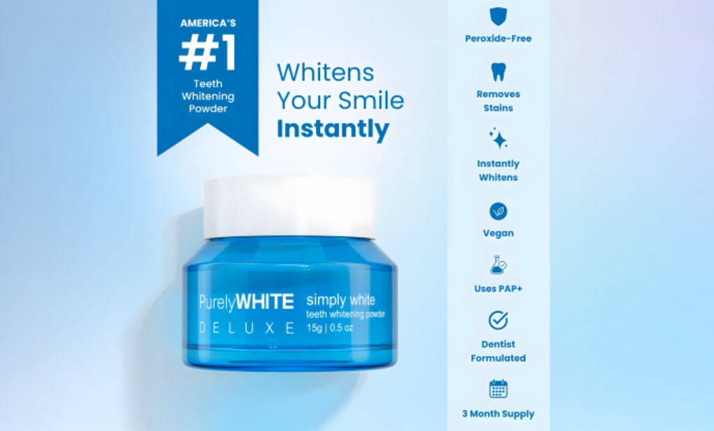 PurelyWHITE Deluxe Teeth Whitening Powder