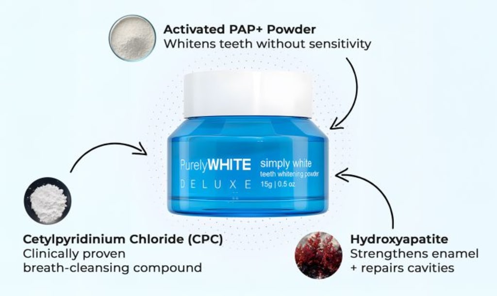 PurelyWHITE Deluxe Teeth Whitening Powder